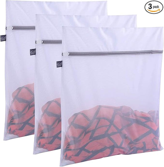 Kimmama Laundry Bag Mesh Wash Bags, Washing Machine Wash Bag, Net Washer Sack with Zipper, Dryer Pouch for Cleaning and Drying Cloths, Garment, Delicates, Intimates, Bra, Pant, Sock, Small Toys