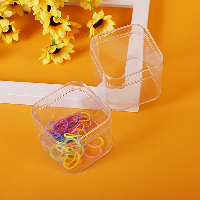 Small Acrylic Box Plastic Square Cube Clear Display Box ith Lid Acrylic Candy Boxes Storage Containers for Birthday Valentine's Day Party Favor Candy Pill and Tiny Jewelry