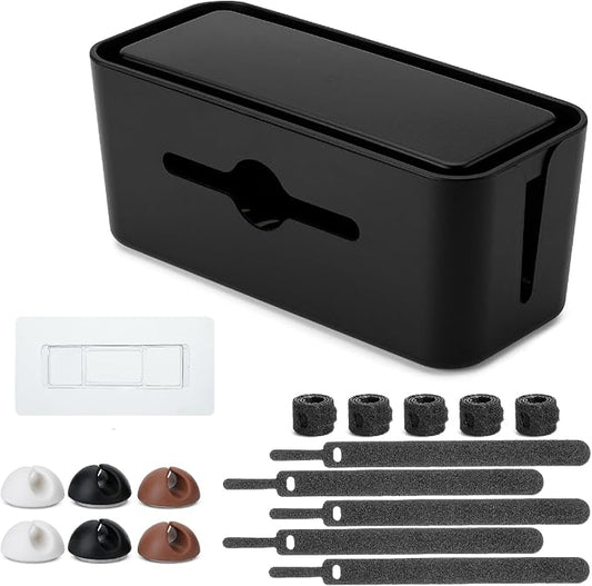 Bates- Cable Management Box, Medium, Cable Organizer Box, Cord Organizer Box, Cable Box Organizer, Cord Management Box, Cord Hider Box, Cord Box for Wires on Floor, Power Strip Cover Box Baby Proof