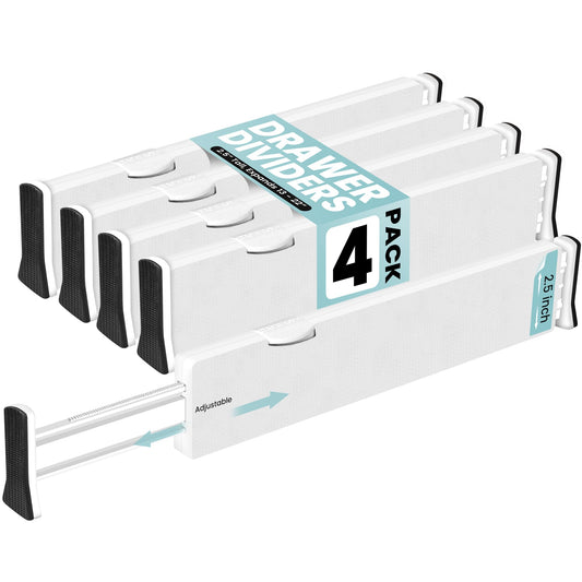 RAPTUROUS White Expandable Drawer Dividers (2.5" Tall, 13"-22" - Image 1