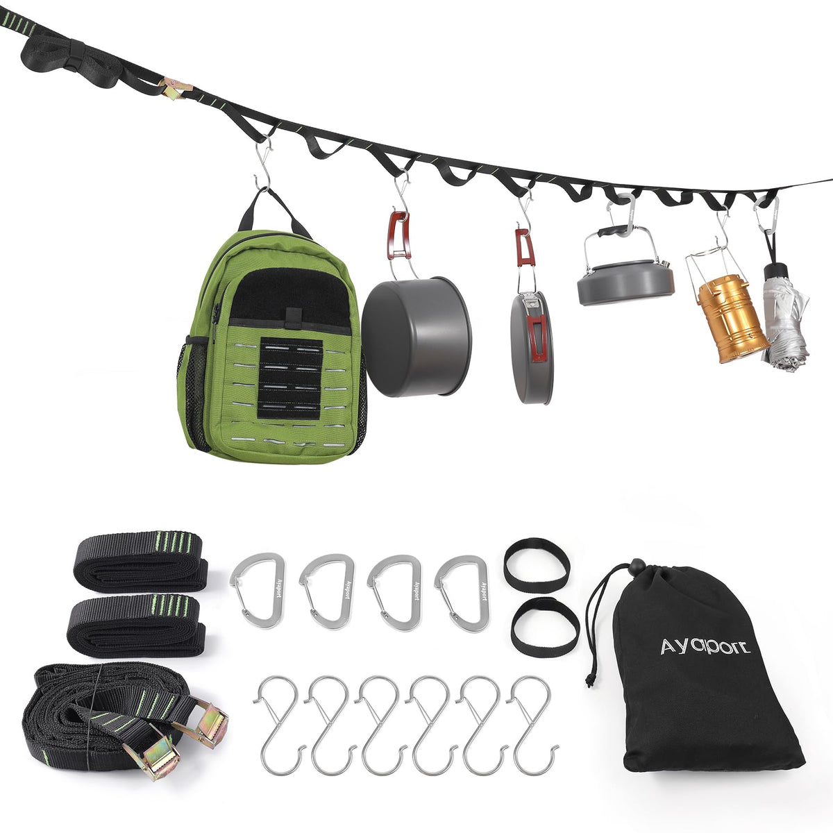 Ayaport Campsite Storage Strap Tent Camping Tree Hanging - Image 1