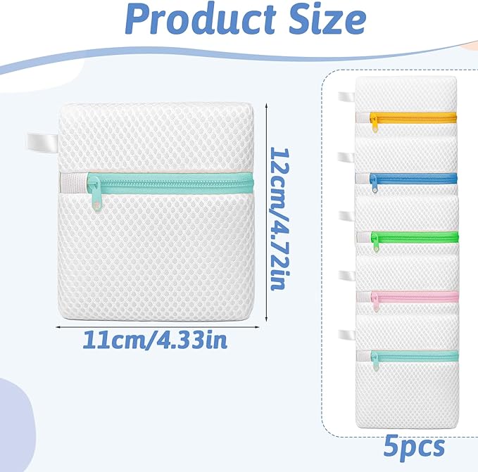 5PCS Laundry Pod Anti-Sticking Bag, Mini Mesh Washing Net, Laundry Pods Dissolution Protection Bag, Washing Pods Storage, 5 Colors