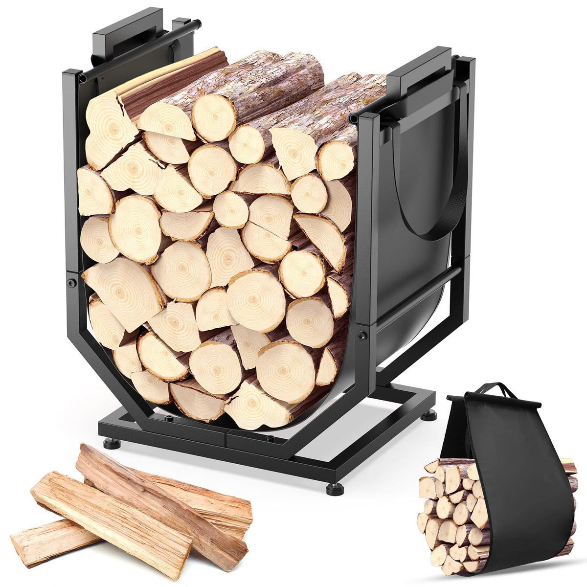 Firewood Rack, Indoor/Outdoor Firewood Holder | Home Organization - Image 1