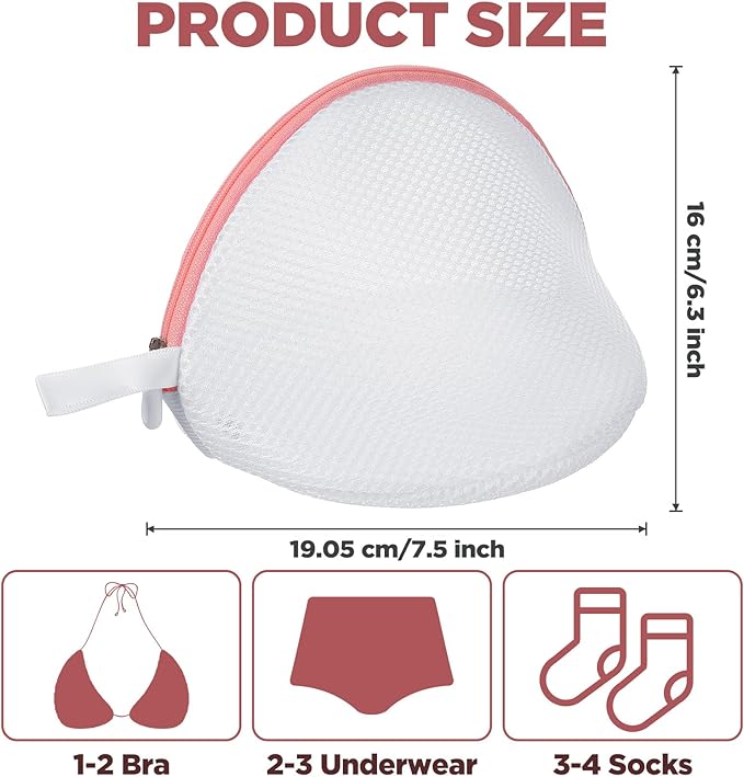 3Pcs Bra Washing Bags for Laundry, Mesh Bra Bag for Washing Machine Lingerie Bags for Wash Delicates Large Bras Wash Bag, Zippered Protector for Delicates Women’s Lingerie, Easy to Clean