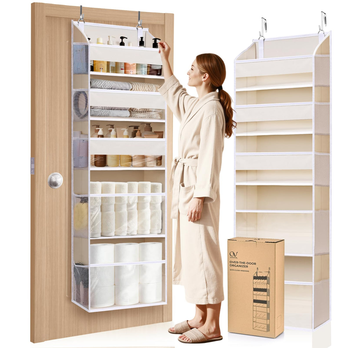 5 Tiers Over the Door Organizer with 10 Mesh Side Po | All Products - Image 1