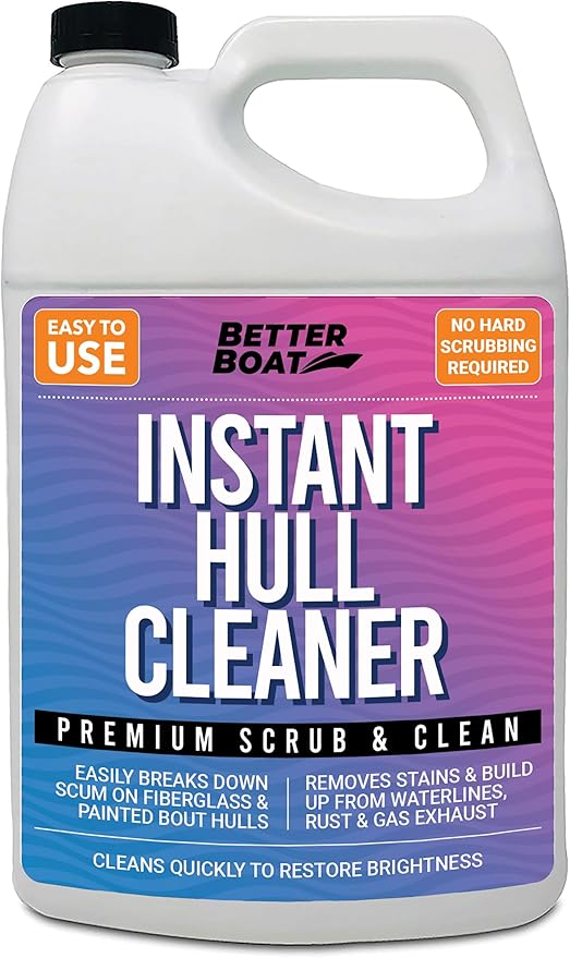 Fiberglass Boat Hull Cleaner, Marine-Grade Stain Remover & Restorer, Deck Cleaner for Boats, Pontoons, Sailboats, Pro Wash Cleaning Supplies