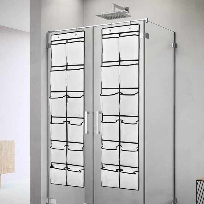 2PK 12 Large Pockets Over Door Hanging Shoe Organizer
