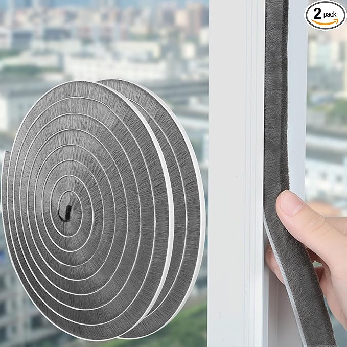 66 Ft Weather Stripping Door Seal Tape,Window Noise Blocker,Noise Blocker for Room,Self-Adhesive Soundproof Foam Insulation,Gray
