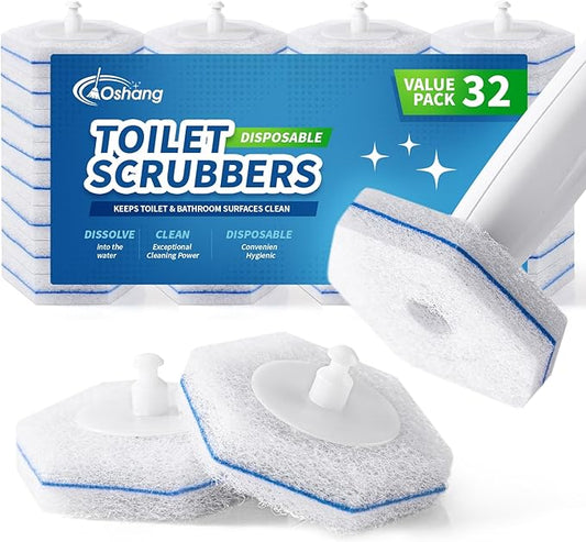 Compatible with Clorox Toilet Wand – Disposable Toilet Brush Head Refills (32 Count), Wand Not Included