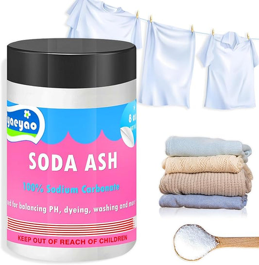Pure Washing Soda, 8 oz (226g) - Natural Sodium Carbonate, Laundry Booster, Soda Ash, Multipurpose Cleaner, Water Softener, Stain Remover (8 Ounces)