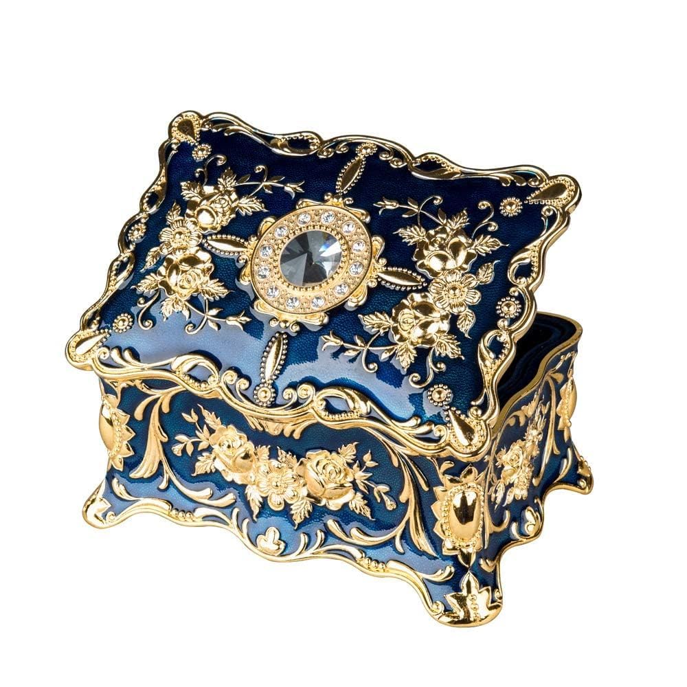 Feyarl Vintage Two Layers Rectangle Trinket Jewelry Box - Image 1