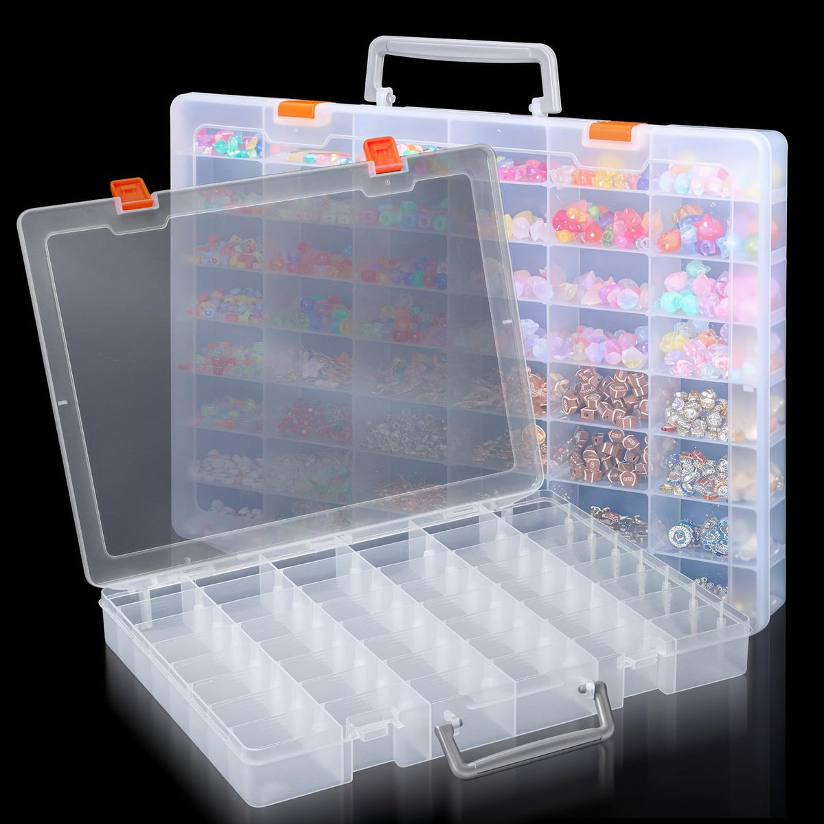 2 Pcs Large 48 Grids Clear PP Plastic Organizer Box | All Products - Image 1