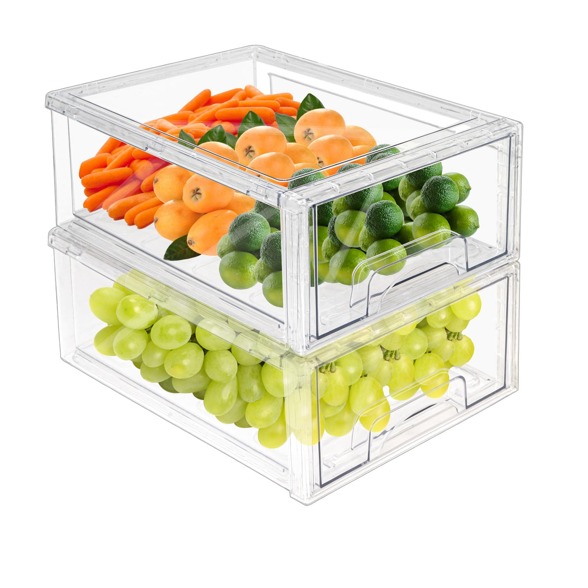 MANO 2Pack Clear Fridge Drawers Pull Out Stackable R | All Products - Image 1