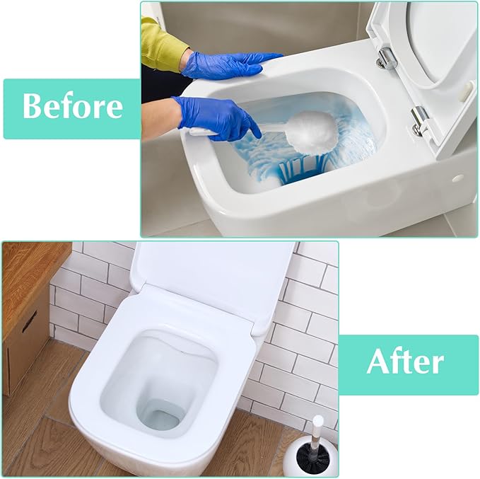 12 Pack Toilet Bowl Brush Soft Swab, 11 Inch Toilet Bowl Mops Cotton, White Reusable Long Plastic Handled Cleaners Scrubber Mop with Silk Cotton for Toilets, Sink, Bathtub, Without Cone Cup