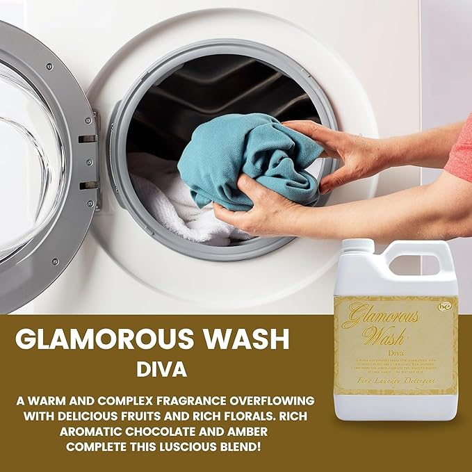 Tyler ilh Glam Wash Laundry Detergent, Diva, Liquid, 64 Fl Oz HE Safe w/Dryer Sachet Pouch om