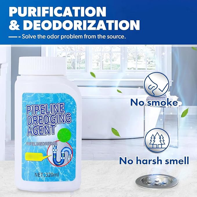 Multi-Purpose Pipeline Dredging Agent, Toilets, Bathroom Drains & Floor Pipes | Safe for All Pipe Types 1PCS