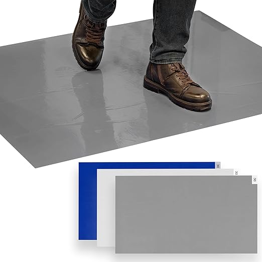 Sticky Mat - 24" x 36" - 120 Grey Sheets (Pack of 4 Mats - 30 Sheets per Mat) for Clean Rooms, Construction, Medical Facilities, Laboratories, Hospitals and Pets - Tacky Adhesive Mats