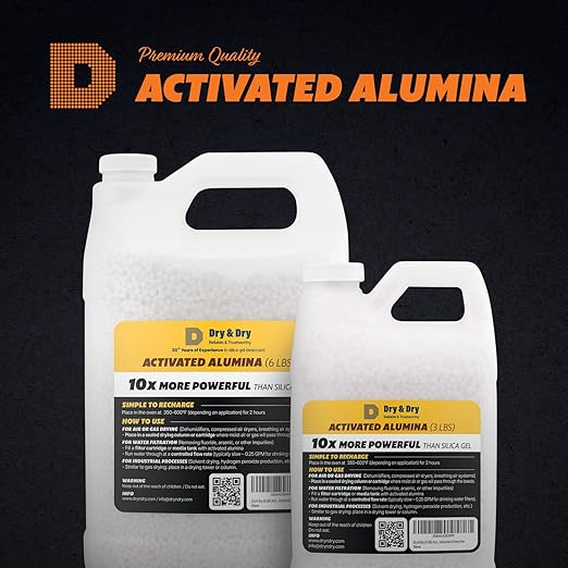 Dry & Dry [48 LBS] Activated Alumina Desiccant Beads | High-Capacity Moisture Absorber, Rechargeable Humidity Control for Industrial & Home Use