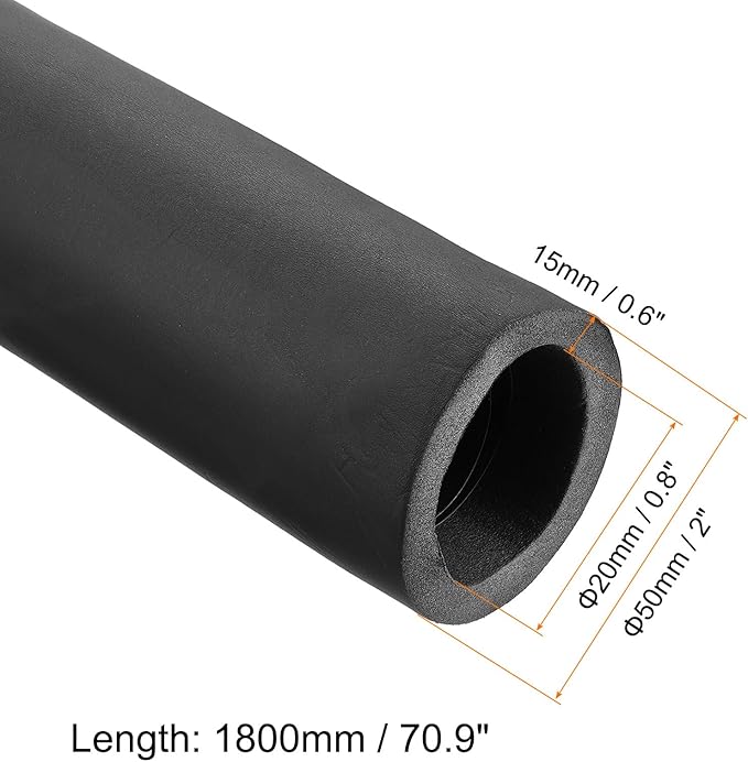PATIKIL 70.9" L x 3/4" ID x 0.6" T Pipe Insulation Foam Tube, Water Pipe Insulation Tubing Heat Preservation for Plumbing Water AC Pipe Sprinkler Spigot, Black