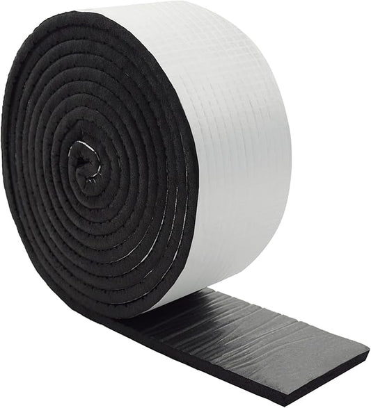 DOBTIM Foam Foil Pipe Insulation Wrap, Reflective Foil Insulation Tape Self Adhesive with High Resilience for Pipe Insulation Wrap 16 Ft Long x 4 Inch Wide x 3/8 Inch Thick