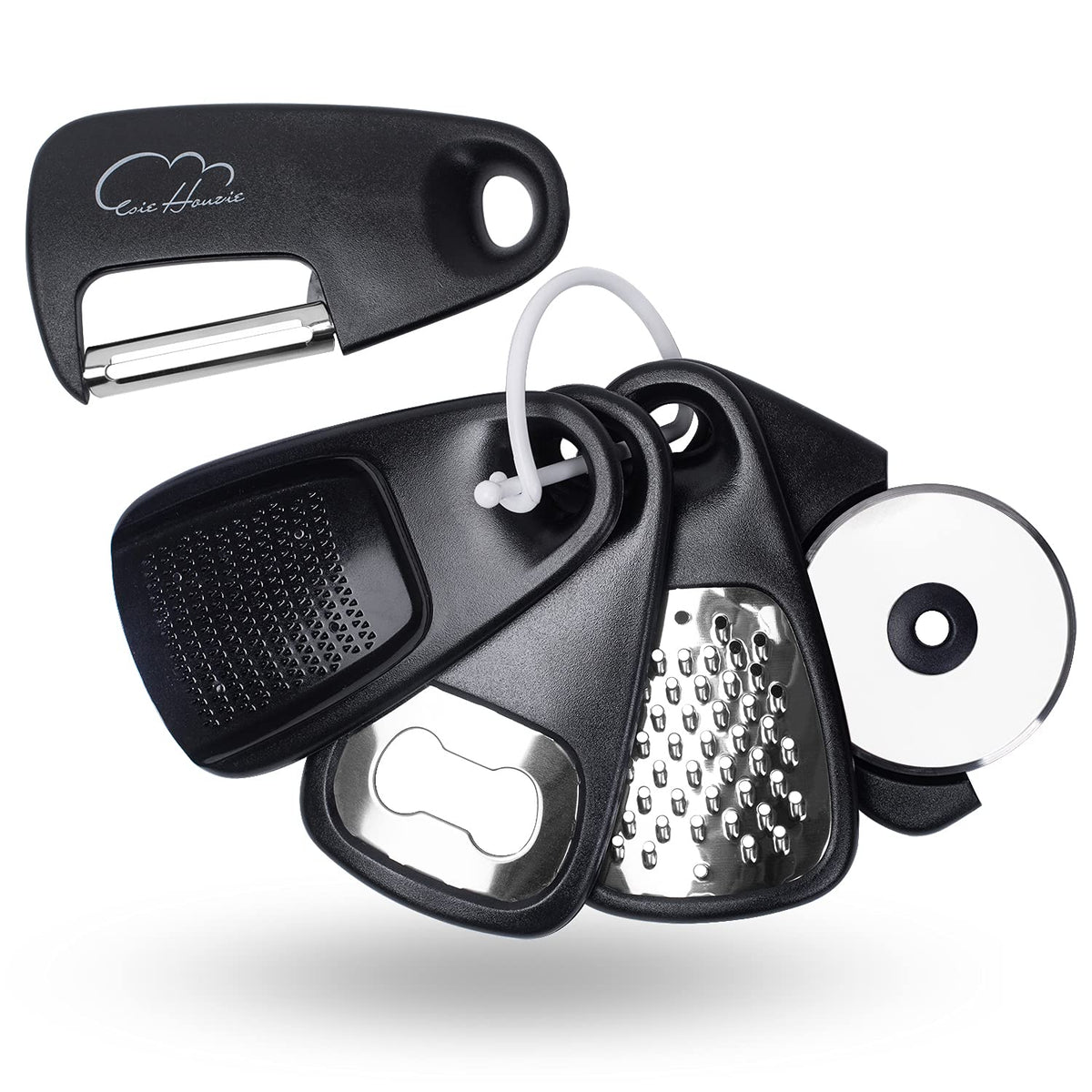 Kitchen Tools and Gadgets Set 5 Pieces, Cooking Essentials, Black - Image 1