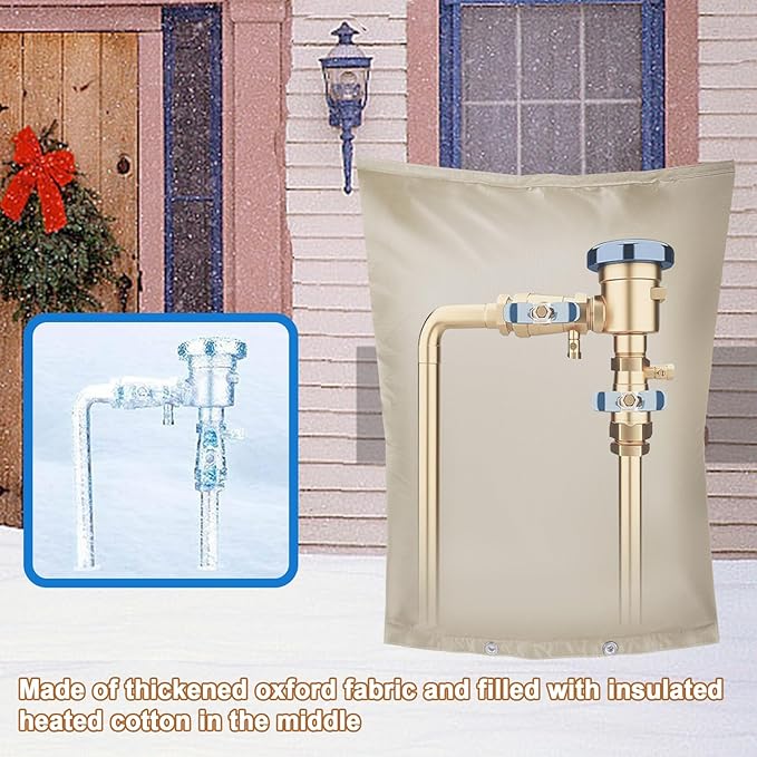 Backflow Preventer Insulation Cover,Pipe Insulation,Outdoor Pipe Covers For Winter Freeze Protection,Outdoor Faucet Covers For Winter Freeze Protection,Insulated Pipe Covers For Outside (16w*26h)