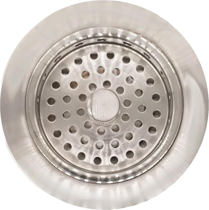 Westbrass A214-07 3-1/2" Post Style Large Kitchen Sink Basket Strainer, Satin Nickel