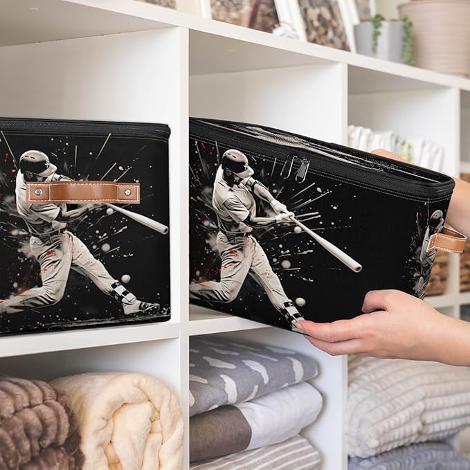 Cubes Storage Baskets, Football Empty Gift Basket Foldable Storage Box Bin,Waterproof Open Shelf Basket Organizer for Clothes Toy Bedroom Nursery Home Decorative