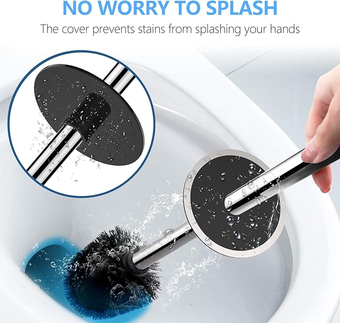 SetSail Floor Scrub Brush, 3-in-1 Tile Tub Floor Scrubber & Toilet Brush, Compact Size Toilet Bowl Brush and Holder Toilet Brushes for Bathroom