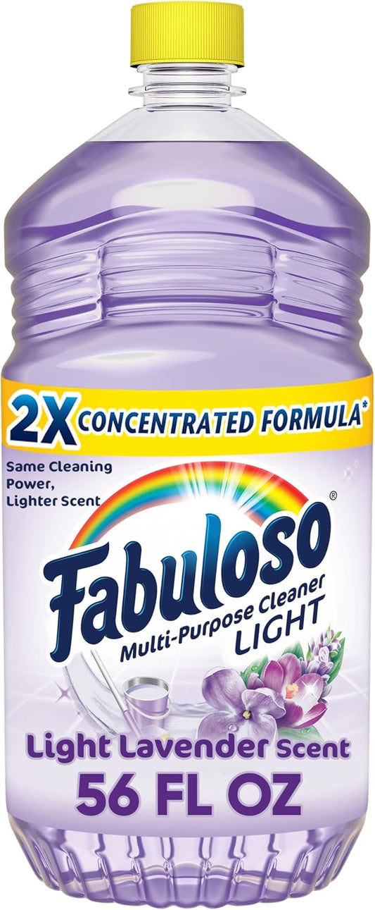 Fabuloso Multi-Purpose Cleaner, 2X Concentrated Formula, Floor Cleaner, Light Lavender Scent, 56 fl oz