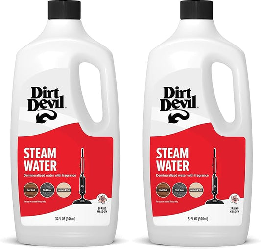 Dirt Devil 32 oz Steam Water, For Sealed Hard Surfaces, Compatible with Steam Mops, Demineralized Scented Water, AD31401 (Pack of 2)