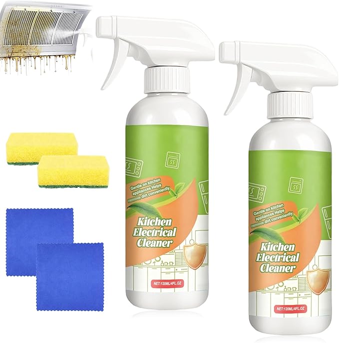 2PCS Cleanse Natural Enzyme Formula to Household Appliances,2026 New Clease Multi Purpose Cleaner,Electrolyzed Ion Kitchen Electrical Cleaner Spray for Hold,Oven,Stove,Range Hood