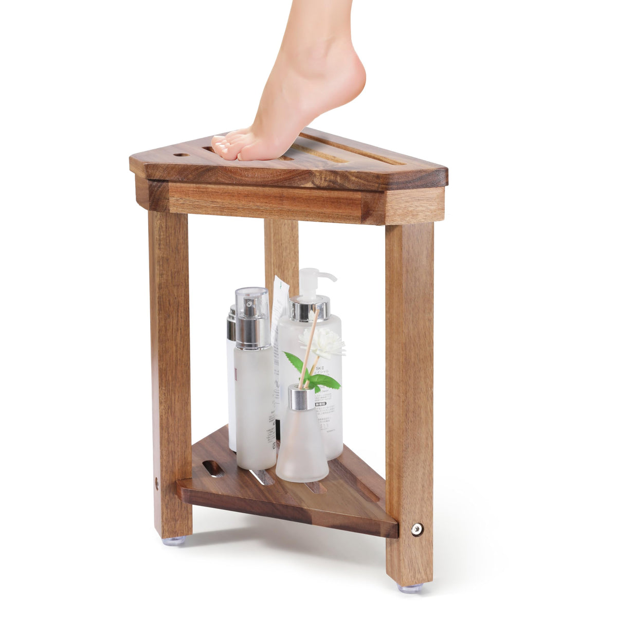Boulphia Shower Foot Rest 14in, Acacia Wood Shower S | All Products - Image 1