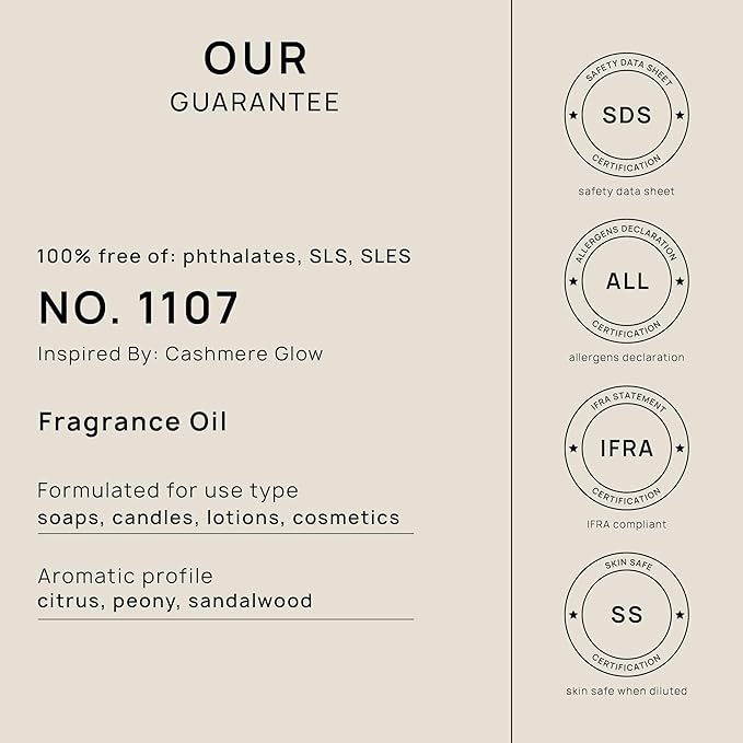 VINEVIDA [16oz] Cashmere Glow Fragrance Oil for Candle Making - Made in USA Scents for Soap Making - Natural Candle Fragrance Oil