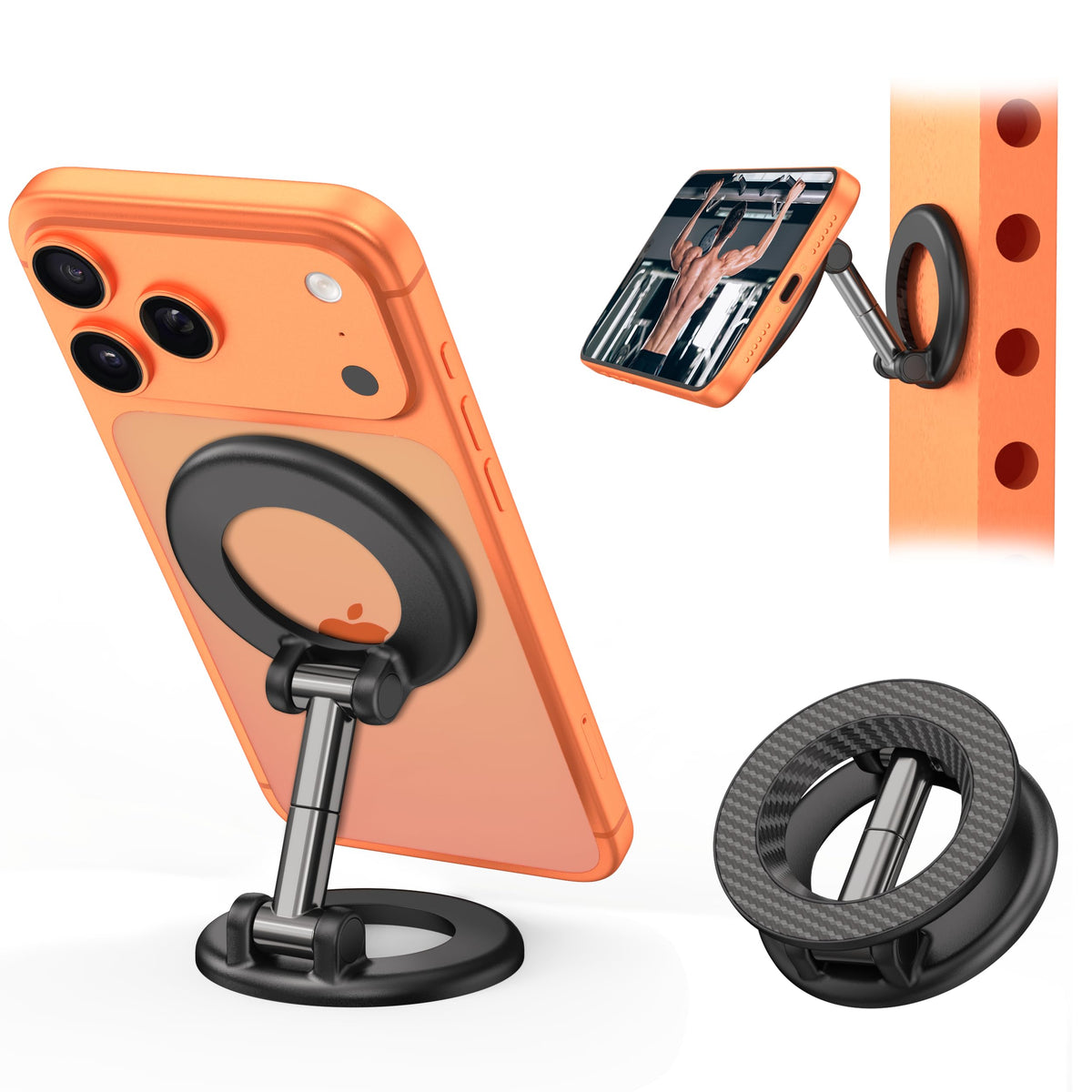 Dual-Sided Magnetic Phone Holder Mount for MagSafe Phone Grip - Image 1