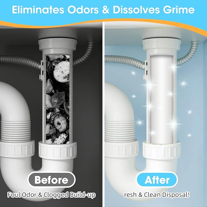 Garbage Disposal Cleaner Deodorizer Tablets - 24 Ultra-Strength Deep Clean to Eliminate Odors