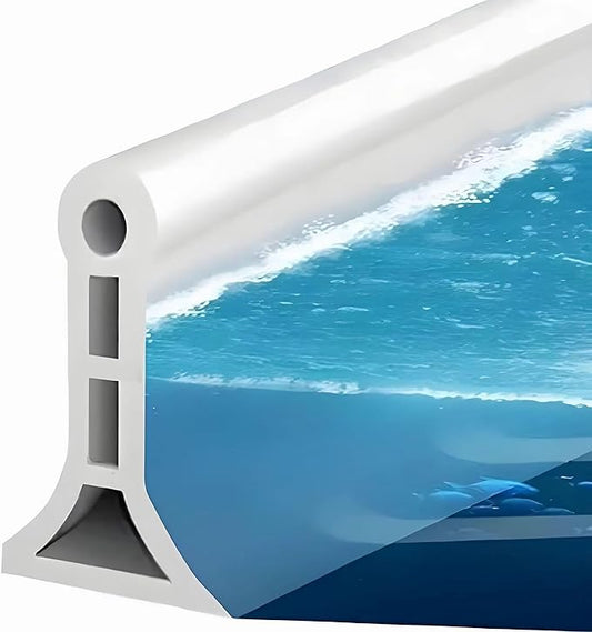 Collapsible Shower Threshold Water Dam, 2025 Upgraded 67'' Shower Water Stopper 3''H Seal Waterproof Shower Guards to Keep Water in Shower, Self Adhesive Water Barrier for Sink Bathroom Kitchen