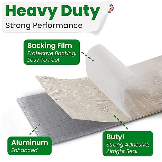 ECOHomes Aluminum Butyl Tape, Waterproof Aluminum Foil Tape for Leaks (6 Inch Wide) | Butyl Seal Tape for Roofs, Gutter Repair, Gutter Holes, Pipes, Metal Roof Patch, RV, Plumbing and Outdoor Sealing
