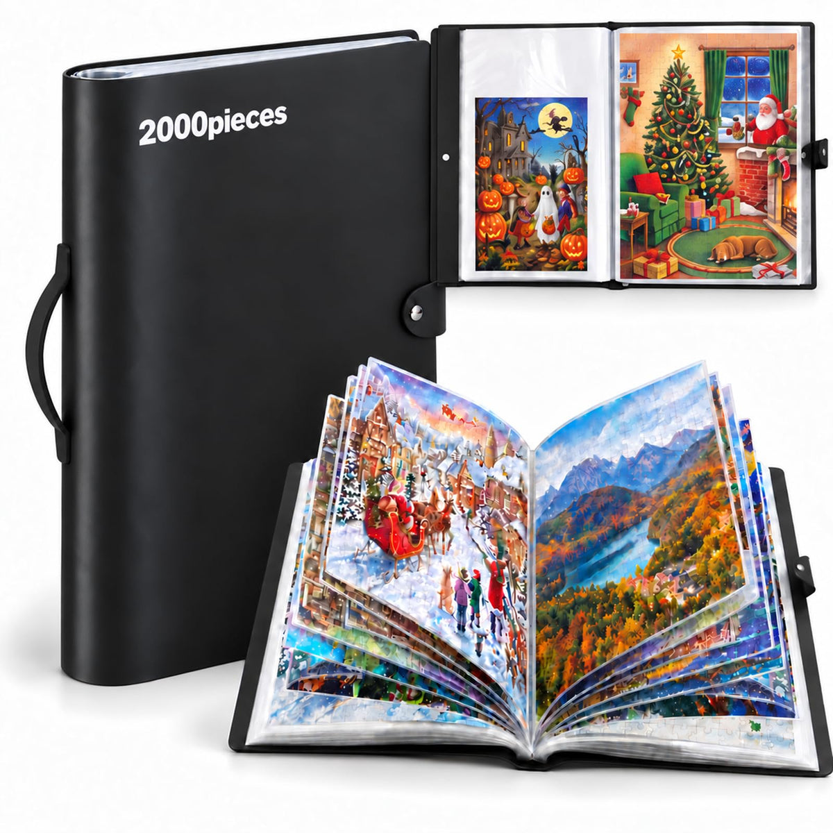 Feifeiya 20 Pockets Puzzle Folder 2000pcs Black 27x39 - Image 1
