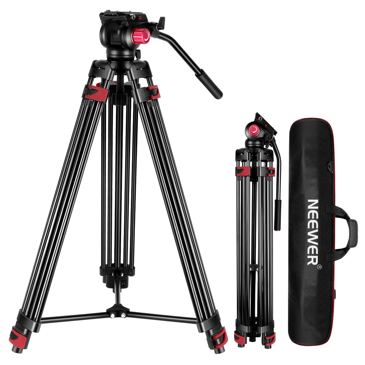 NEEWER 79"/200cm Video Tripod, Heavy Duty Aluminum Alloy Camera - Image 2