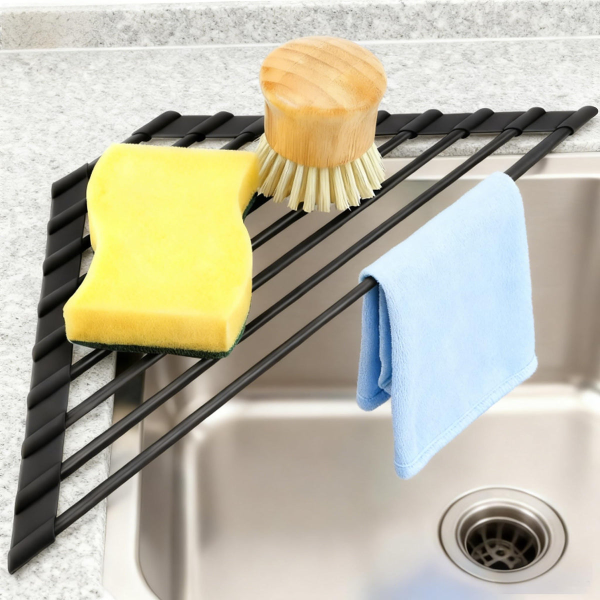MERRYBOX Triangle Roll Up Dish Drying Rack Over The Sink, 2025 - Image 1