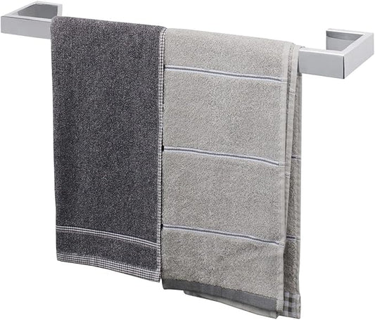 TocTen Bath Towel Rack - Square Base Thicken SUS304 Stainless Steel Towel Bar for Bathroom, Bathroom Bar Accessories Towel Rod Heavy Duty Wall Mounted Towel Holder (Polish Chrome, 20 Inch)