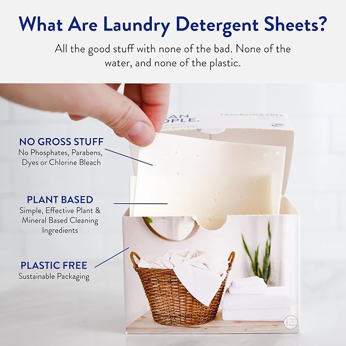 Clean People Ultra Concentrated Laundry Detergent Sheets 96 count & Fabric Softener Dryer Sheets 120 count