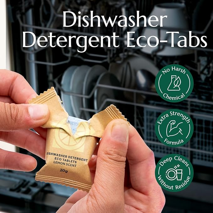 CLEANOMIC Glass and Mirror Cleaner, Dishwasher Pods & Reusable Kitchen Cloth Bundle