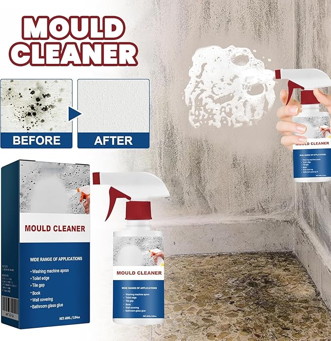 Mould Cleaner Spray Powerful Foam Cleaning Spray, Multi-Surface Fast-Acting Stain Remover for Kitchen, Bathroom, Wall and Tile Cleaning, No Scrubbing Required (2)