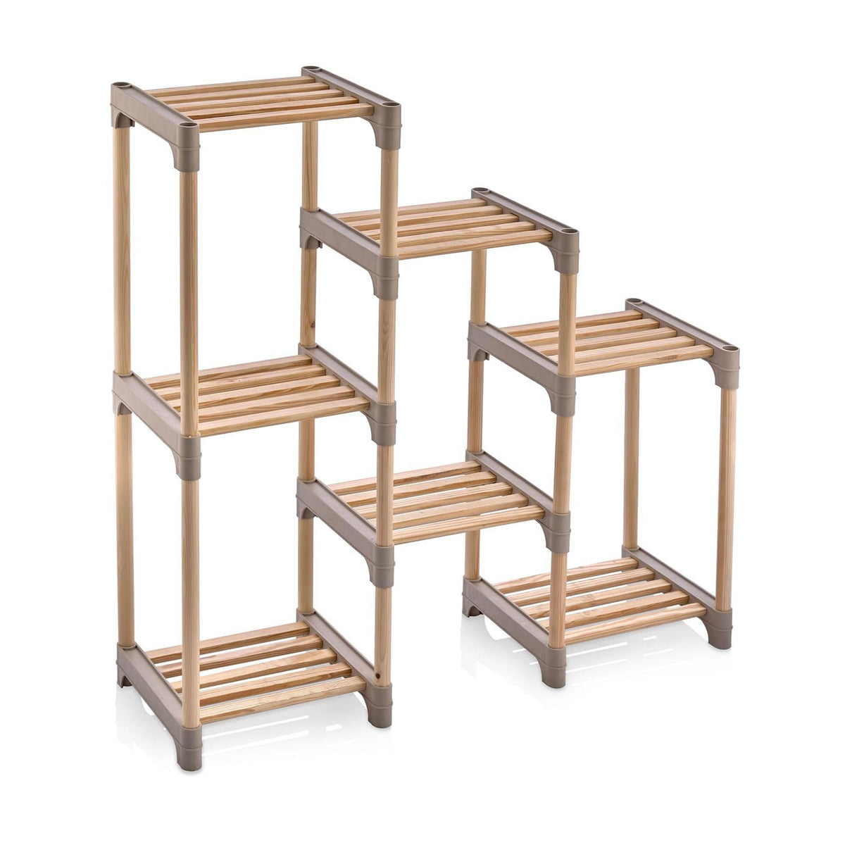Honey-Can-Do 7-Tier Natural Wood Plant Stand | Home Organization - Image 1