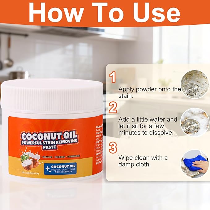 2-Pack Multi Purpose Powerful Cleaner,Heavy-Duty Degreaser Cuts Grease & Stains,Power Paste On Oven, Microwave, Stove - Non-Toxic & Fume-Free Oven Cleaner