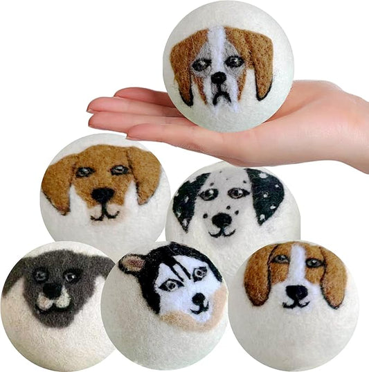 Wool Dryer Balls – 6 XL Organic Wool Balls, Reusable Natural Fabric Softener, Reduce Drying Time, Wrinkles, Static & Laundry Clumping, Eco-Friendly Laundry Balls