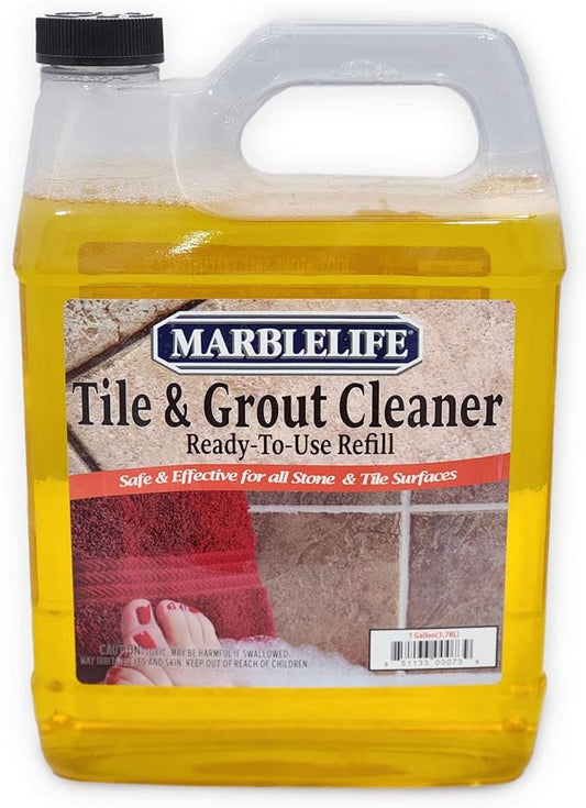 Marblelife Tile & Grout Cleaner - Tile and Grout Cleaner for Floors, Pools, Bathroom Shower, Bath & Other Surfaces, Safe & Effective, Ready-To-Use Refill Gallon