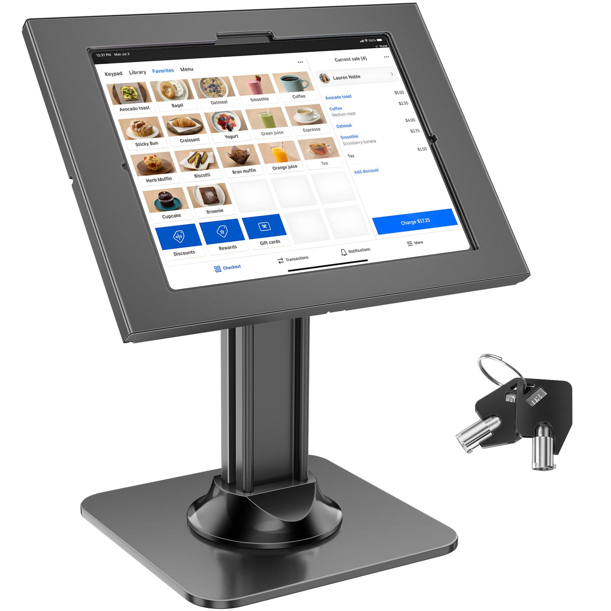 AboveTEK Anti-Theft iPad Kiosk Stand – POS iPad Security Mount - Image 1